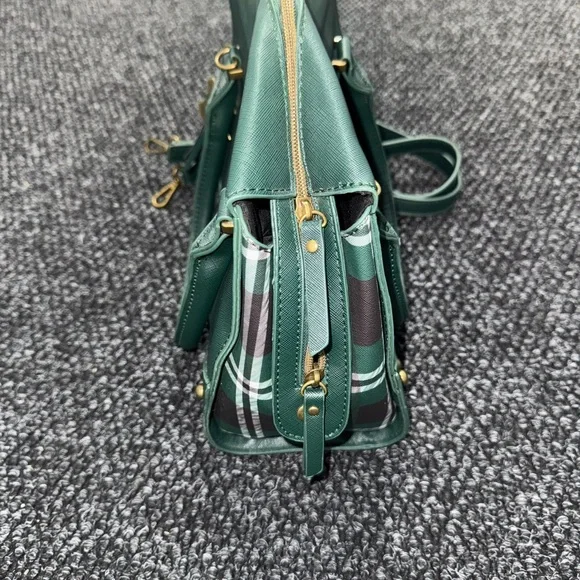 Harry Potter Slytherin Satchel Bag Green Crossbody Purse Hogwarts House Crest - Picture 5 of 7